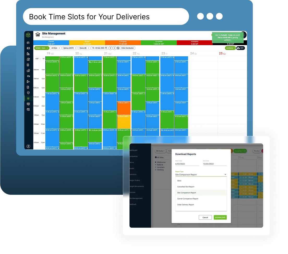 Book Inbound & Outbound Slota