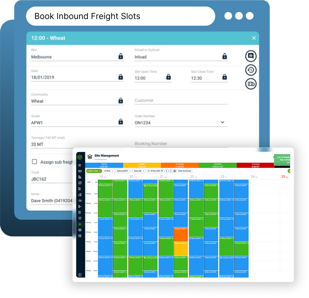 Open timeslots that work for you — Keep trucks — and your site — moving