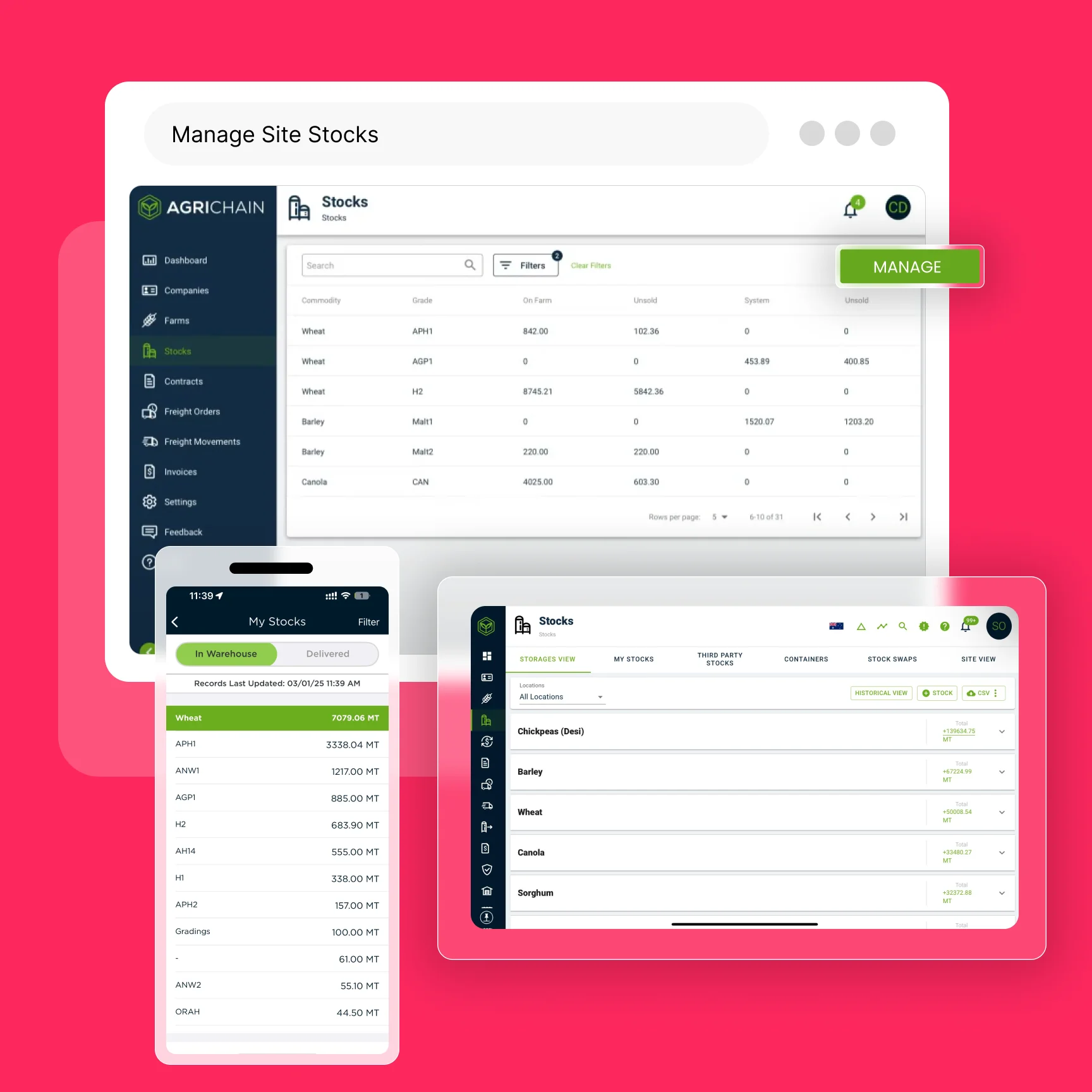 Manage Site Stocks