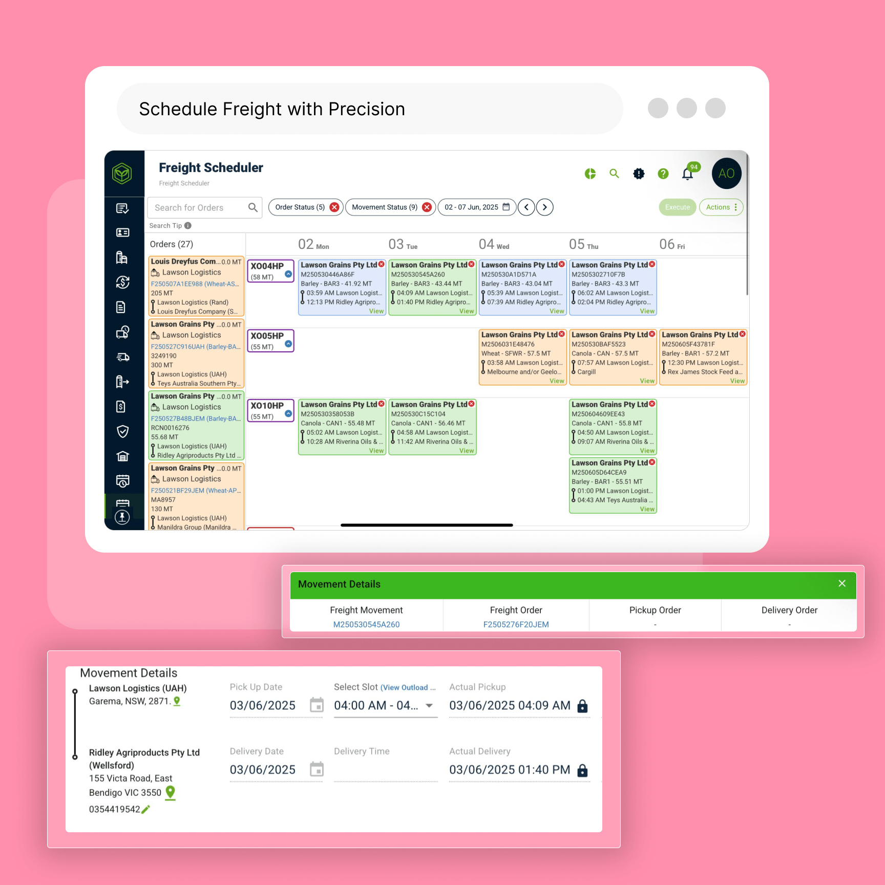 Schedule Freight with Precision