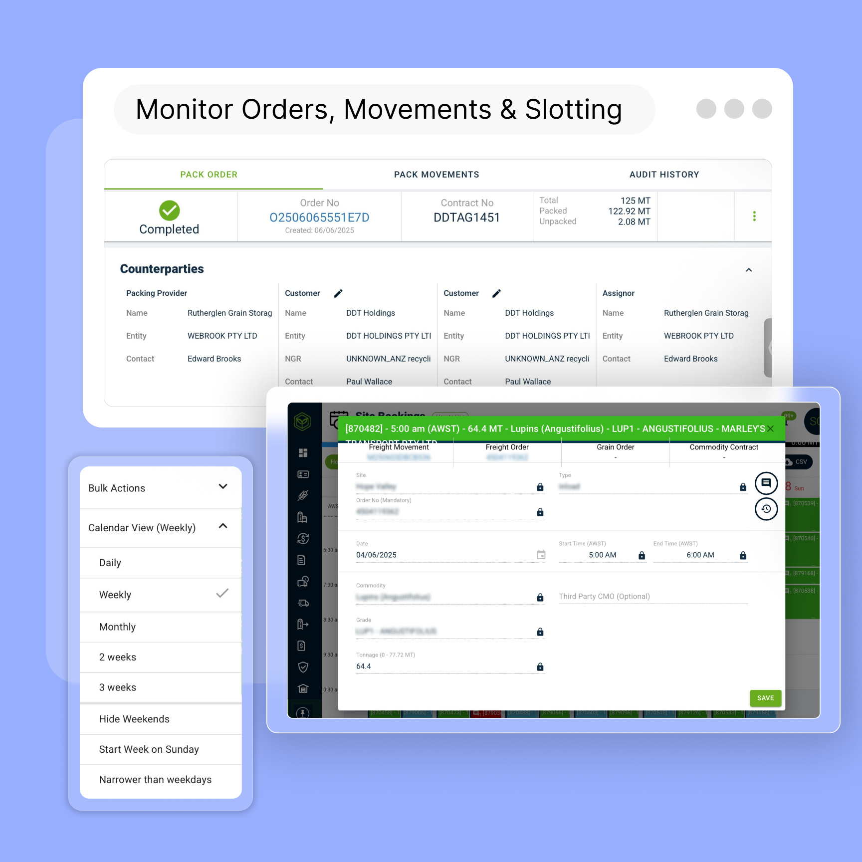 Monitor Orders, Movements & Slotting
