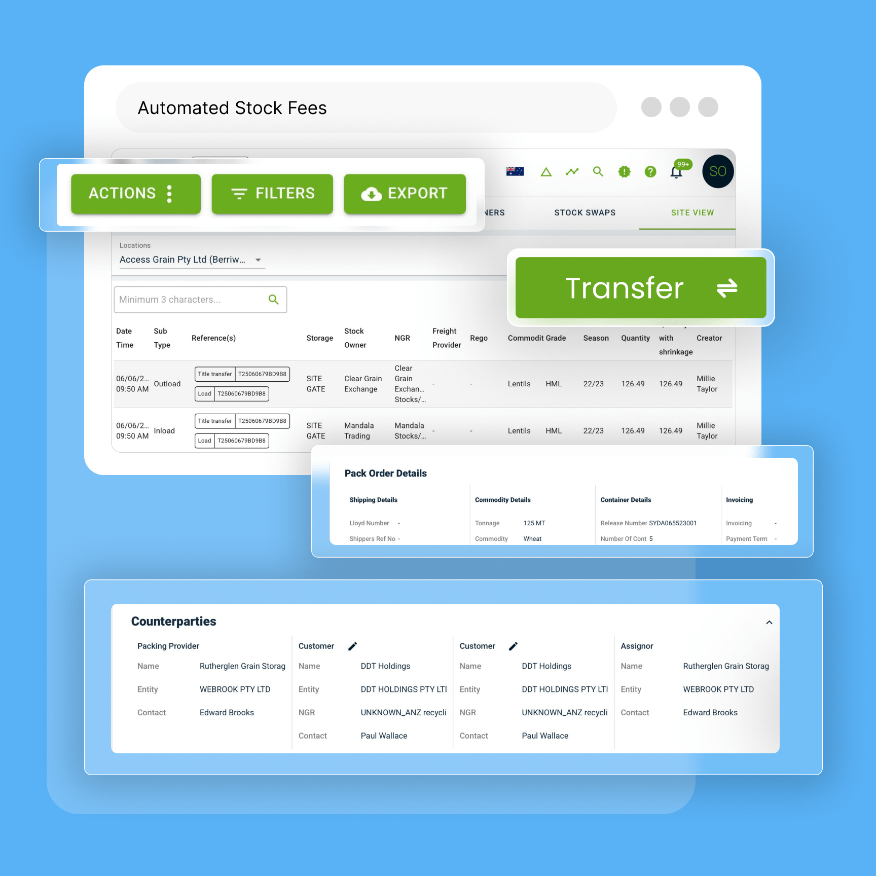 Transfer Grain Titles Instantly
