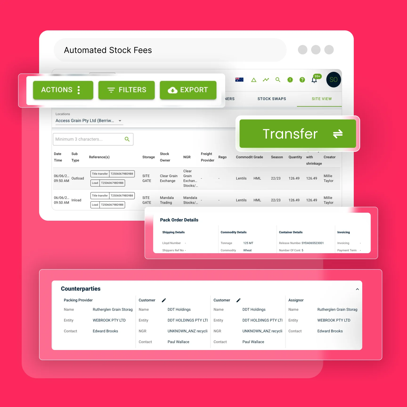 Transfer Grain Titles Instantly