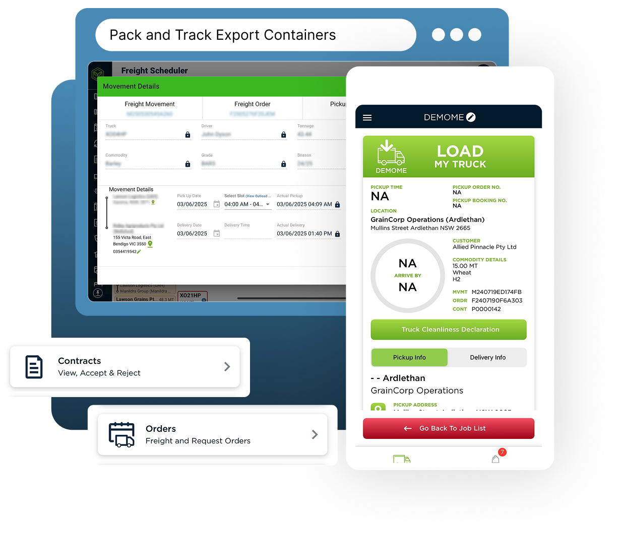 Pack and Track Export Containers